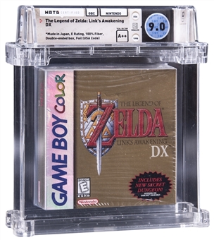 1998 GBC Nintendo Game Boy Color (USA) "The Legend of Zelda: Links Awakening DX" Holofoil (First Production) Sealed Video Game - WATA 9.0/A++